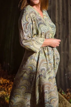 One Hundred Stars Marbled Green Abbi Dress|Women Dresses