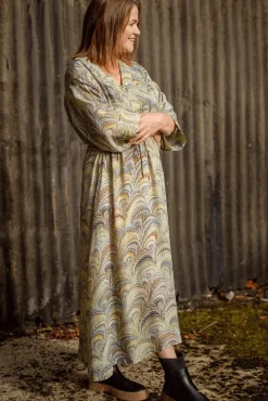 One Hundred Stars Marbled Green Abbi Dress|Women Dresses