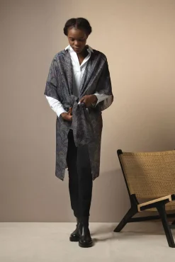 One Hundred Stars Marbled Indigo Throwover|Women Throwovers