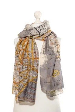 One Hundred Stars New York City Grey Map Scarf| Scarves