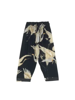One Hundred Stars Stork Black Crepe Lounge Pants|Women Palazzo Pants