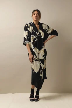 One Hundred Stars Stork Black Rachel Dress|Women Dresses