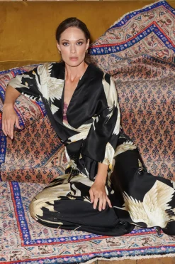 One Hundred Stars Stork Black Wrap Jacket|Women Wrap Jackets