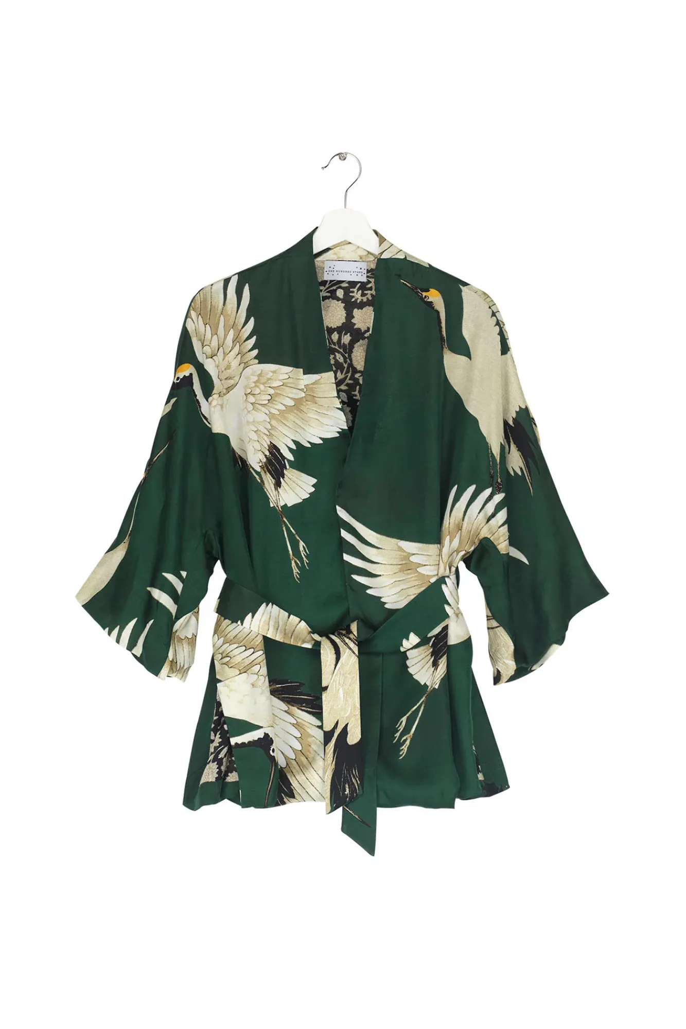 One Hundred Stars Stork Forest Green Wrap Jacket|Women Wrap Jackets