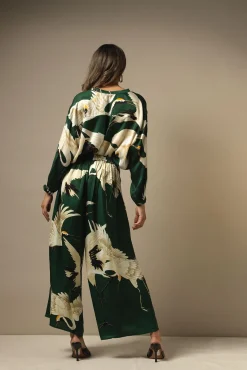 One Hundred Stars Stork Forest Palazzo Pant|Women Palazzo Pants