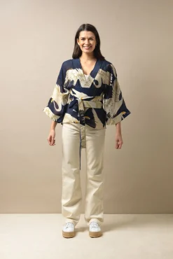 One Hundred Stars Stork Navy Obi Belt| Belts