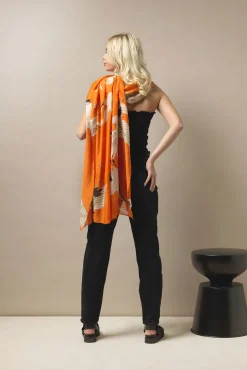 One Hundred Stars Stork Orange Scarf| Scarves