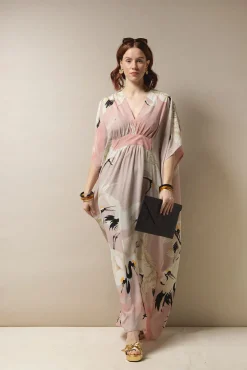 One Hundred Stars Stork Pink Margeux Kaftan|Women Dresses