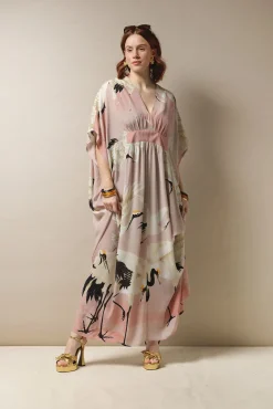 One Hundred Stars Stork Pink Margeux Kaftan|Women Dresses