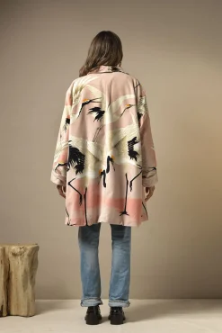 One Hundred Stars Stork Pink Velvet Boyfriend Jacket|Women Velvet Coats