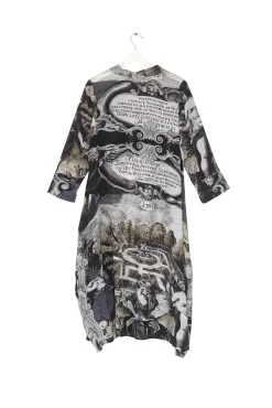 One Hundred Stars Sunburst Grey Asymmetric Dress|Women Dresses