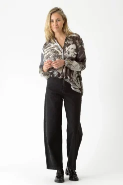 One Hundred Stars Sunburst Grey Darcy Shirt|Women Tops