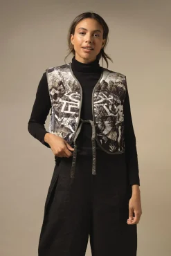 One Hundred Stars Sunburst Grey Gilet|Women Gilets