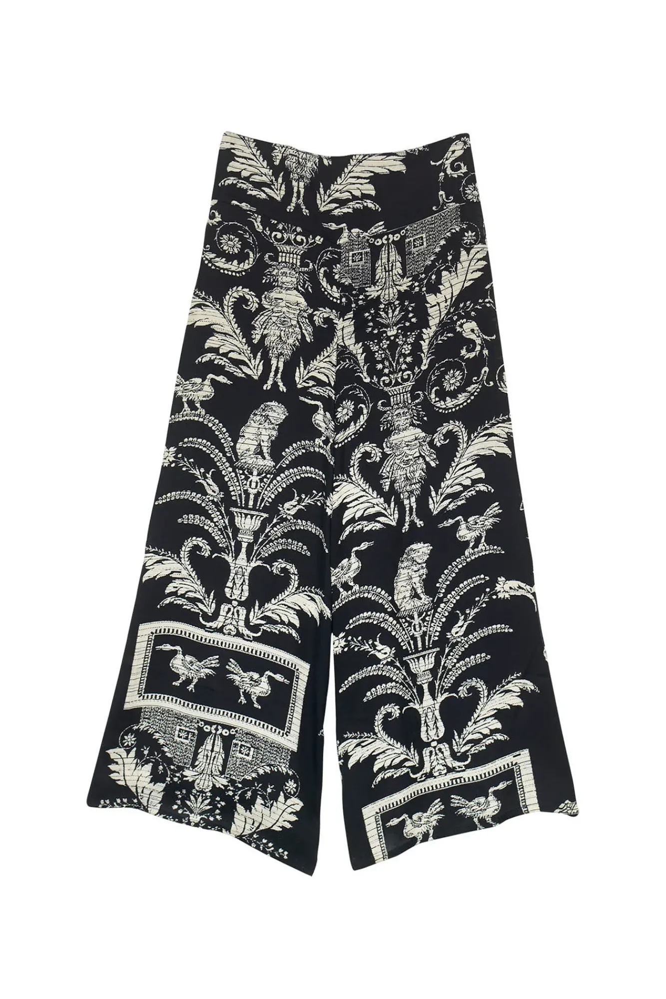 One Hundred Stars Vintage Damask Black Palazzo Pant|Women Palazzo Pants