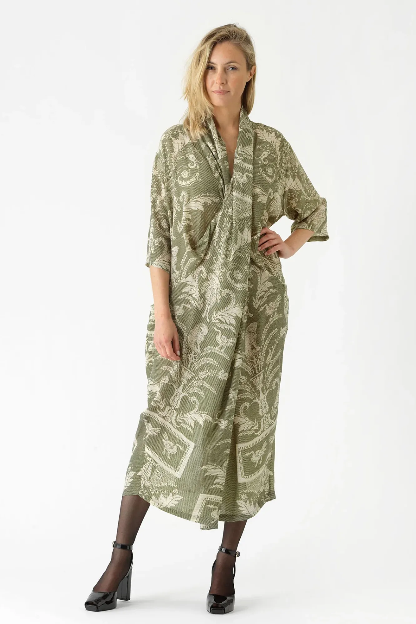 One Hundred Stars Vintage Damask Sage Rachel Dress|Women Dresses