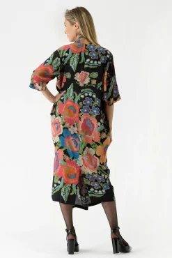 One Hundred Stars Woven Flower Black Rachel Dress|Women Dresses