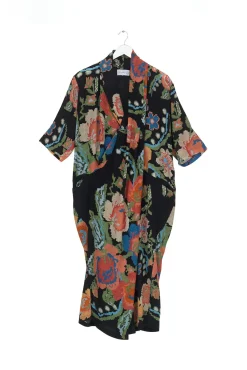 One Hundred Stars Woven Flower Black Rachel Dress|Women Dresses