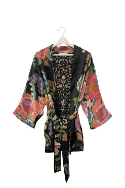 One Hundred Stars Woven Flower Black Wrap Jacket|Women Wrap Jackets